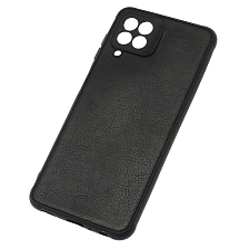 Чехол накладка для SAMSUNG Galaxy A22 4G (SM-A225F), M22 (SM-M225F), M32 (SM-M325F), силикон, искусственная кожа, цвет черный Чехол накладка для SAMSUNG Galaxy A22 4G (SM-A225F), M22 (SM-M225F), M32 (SM-M325F), силикон, искусственная кожа, цвет черный