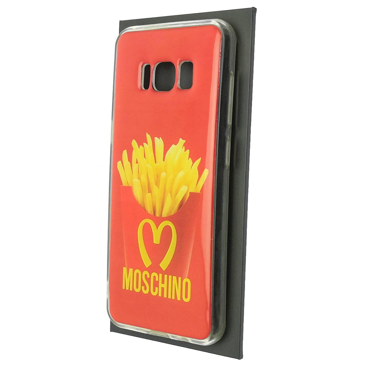 Чехол накладка для SAMSUNG Galaxy S8 (SM-G950), силикон, глянцевый, блестки, рисунок MOSCHINO картошка фри Чехол накладка для SAMSUNG Galaxy S8 (SM-G950), силикон, глянцевый, блестки, рисунок MOSCHINO картошка фри