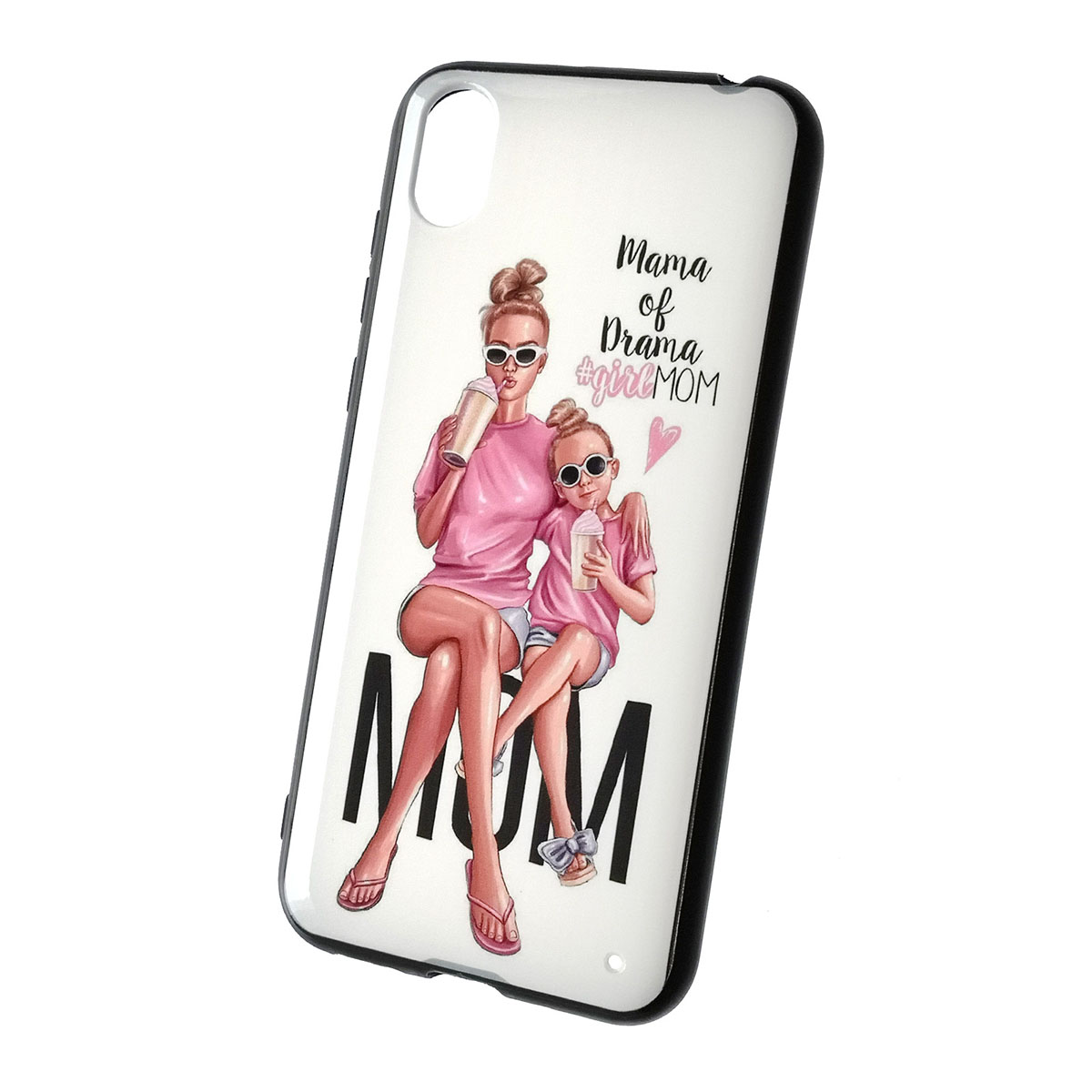 Чехол накладка для HUAWEI Honor 8S (KSA-LX9), Y5 2019 (AMN-LX9), силикон, рисунок Mama of Drama girlMOM.