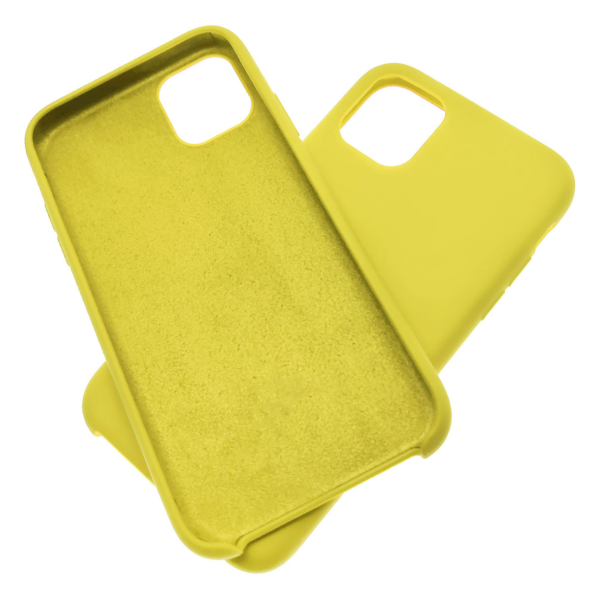 Чехол накладка Silicon Case для APPLE iPhone 11 Pro, силикон, бархат, цвет ярко желтый. Чехол накладка Silicon Case для APPLE iPhone 11 Pro, силикон, бархат, цвет ярко желтый.
