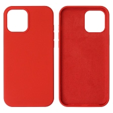 Чехол накладка Silicon Case для APPLE iPhone 12 Pro MAX (6.7"), силикон, бархат, цвет красный