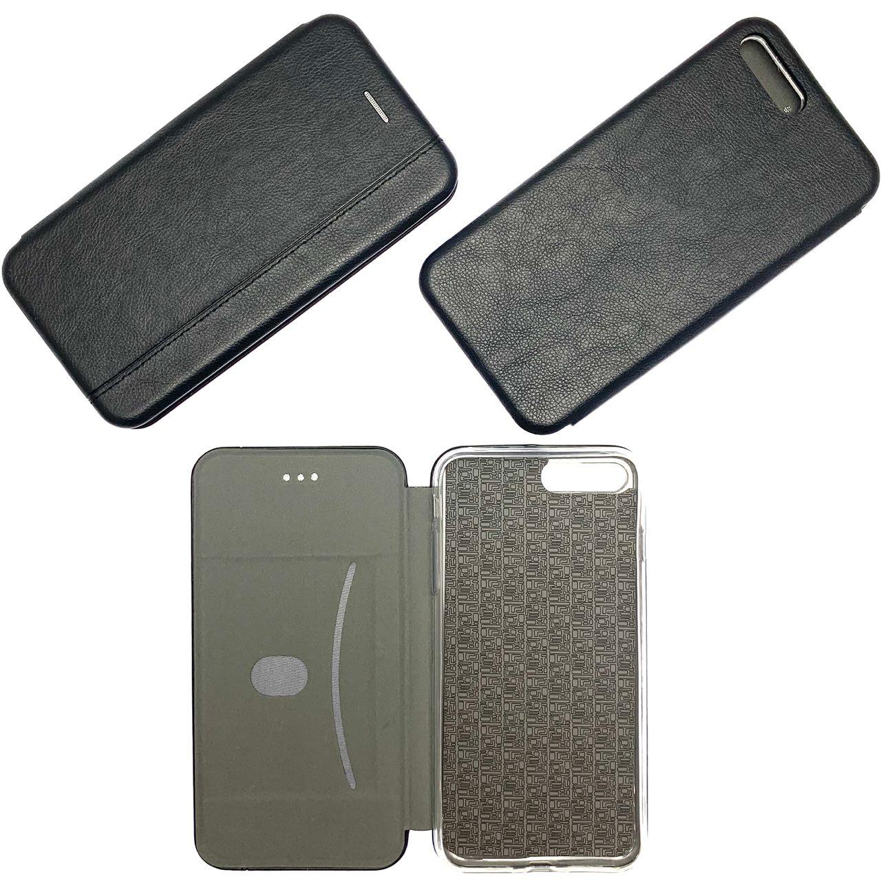 Чехол книжка VINTAGE LiNE для APPLE iPhone 7 Plus, iPhone 8 Plus, экокожа, цвет черный.