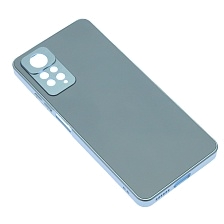 Чехол накладка для XIAOMI Redmi Note 12 Pro 4G, защита камеры, силикон, пластик, цвет серо голубой