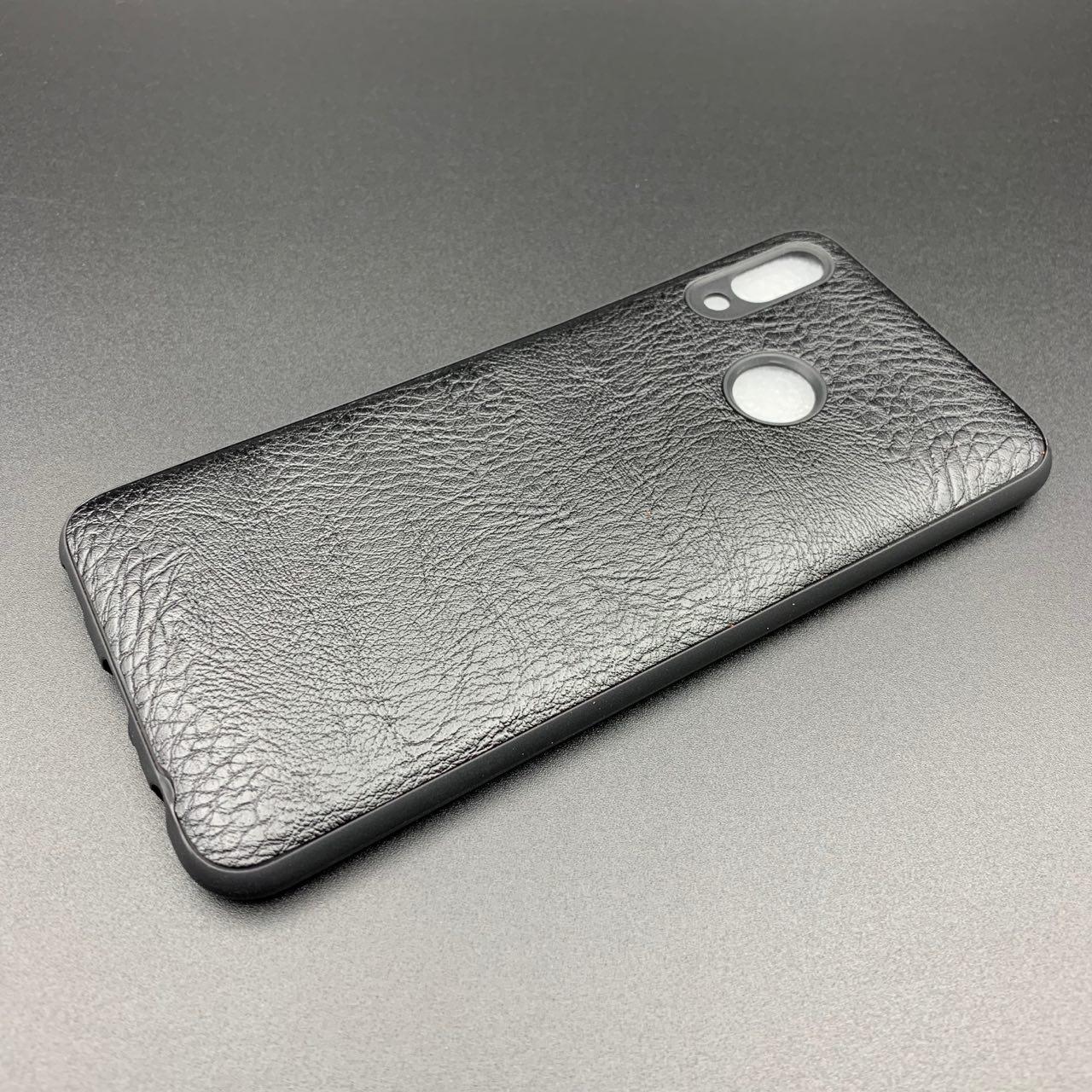 Чехол-накладка для HUAWEI Honor 10 Lite / P Smart 2019 силиконовая под кожу, цвет чёрный.