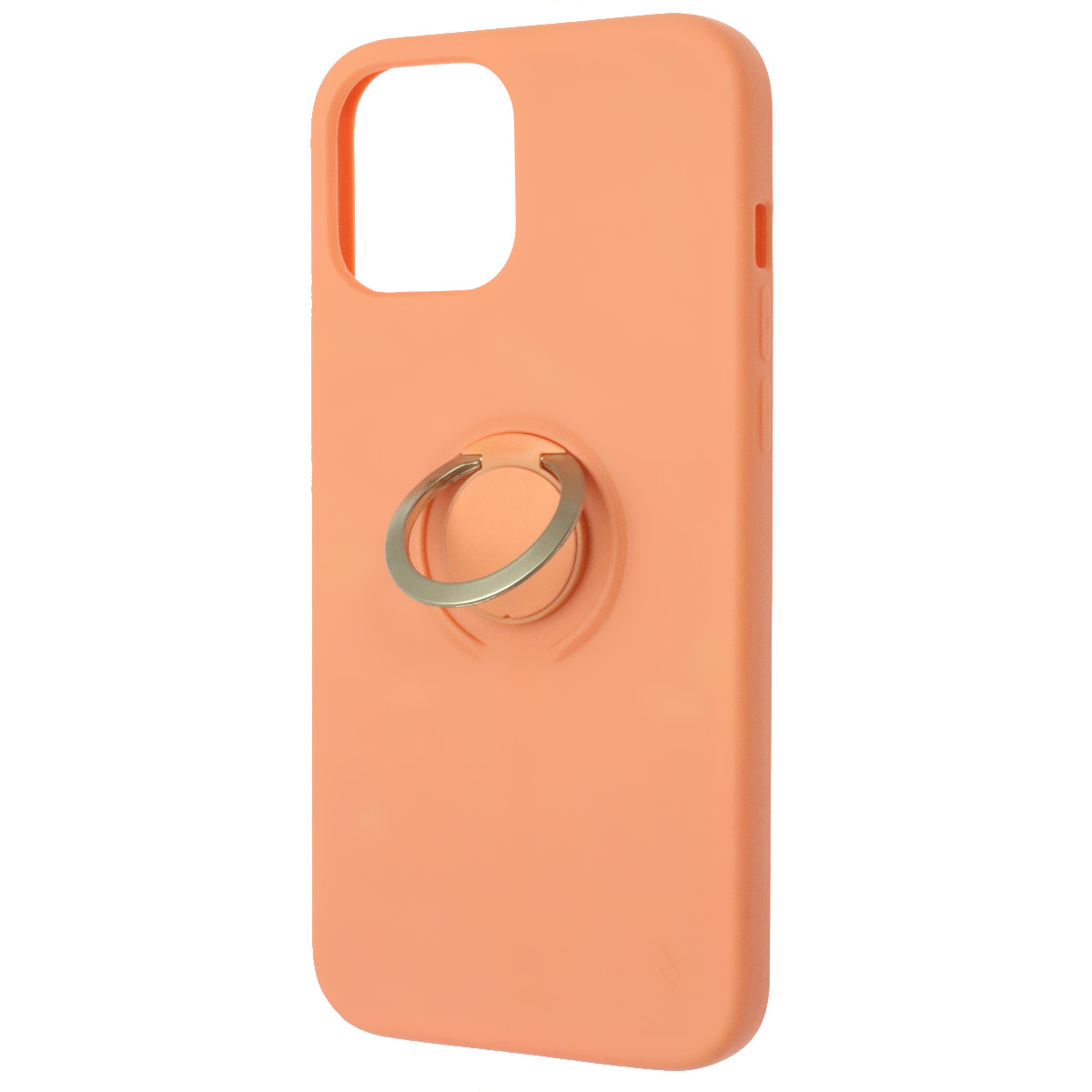 Чехол накладка RING для APPLE iPhone 12 Pro Max, силикон, кольцо держатель, цвет персиковый Чехол накладка RING для APPLE iPhone 12 Pro Max, силикон, кольцо держатель, цвет персиковый