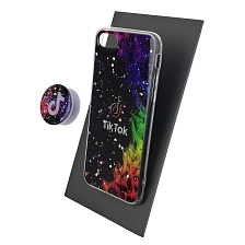 Чехол накладка для APPLE iPhone 7, iPhone 8, iPhone SE 2020, силикон, фактурный глянец, с поп сокетом, рисунок Tik Tok Чехол накладка для APPLE iPhone 7, iPhone 8, iPhone SE 2020, силикон, фактурный глянец, с поп сокетом, рисунок Tik Tok