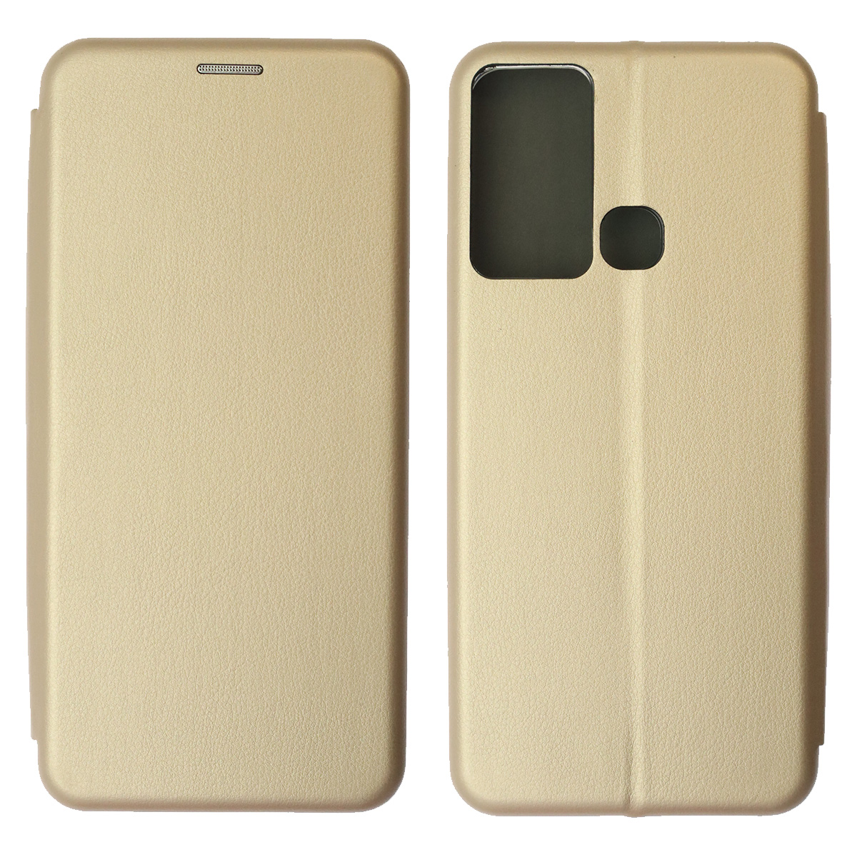 Чехол книжка STYLISH для INFINIX HOT 12i, экокожа, визитница, цвет золотистый Чехол книжка STYLISH для INFINIX HOT 12i, экокожа, визитница, цвет золотистый