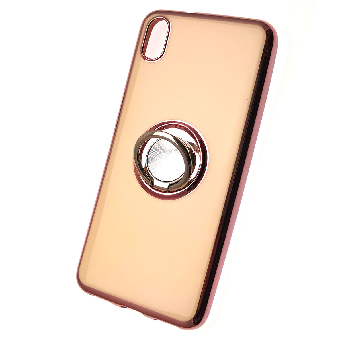 Чехол накладка для XIAOMI Redmi 7A, силикон, кольцом держатель, цвет молочный.