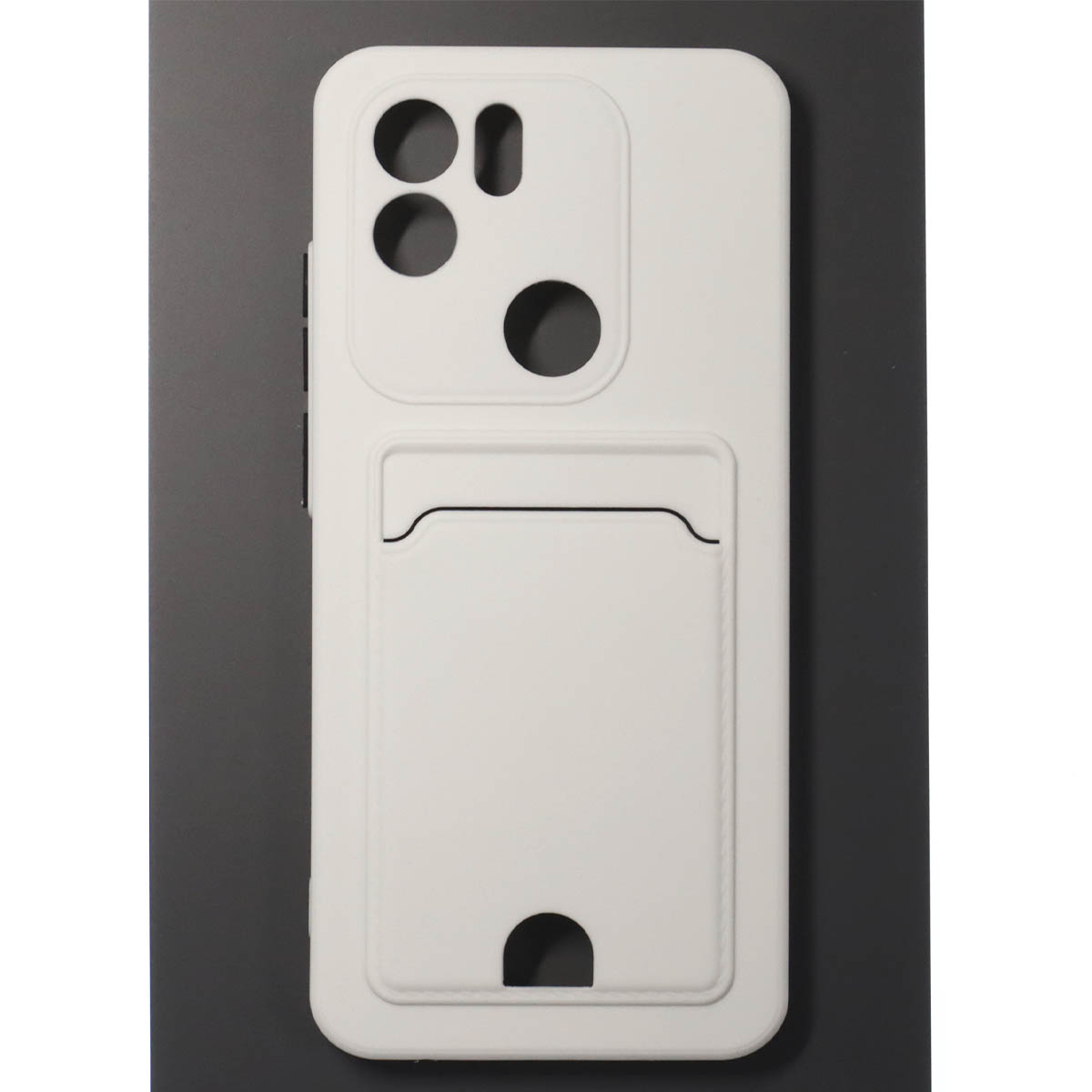Чехол накладка BUTTON для Redmi A1 Plus, Redmi A2 Plus, POCO C51, силикон, отдел для карт, цвет белый Чехол накладка BUTTON для Redmi A1 Plus, Redmi A2 Plus, POCO C51, силикон, отдел для карт, цвет белый