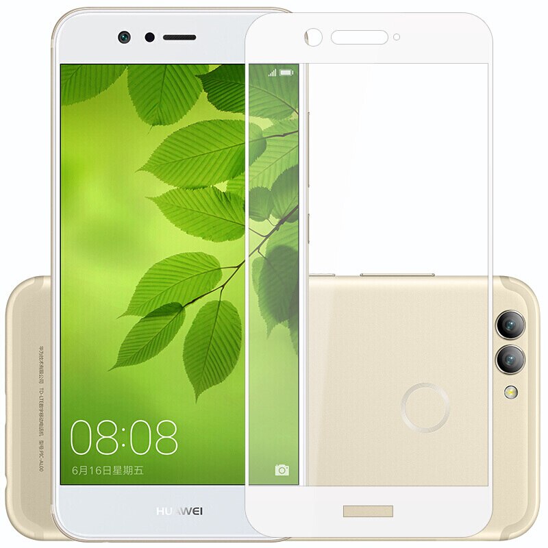 Защитное стекло 2D Full glass для Huawei Nova 2 plus /техпак/ белый.