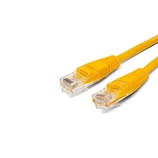 Патч-корд Filum FL-U5-3M-Y U/UTP Cat 5e 26AWG (7x0.16 мм), сетевой кабель для интернета, длина 3 метра, омедненный алюминий (CCA), PVC, цвет желтый