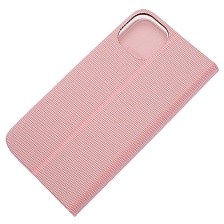 Чехол книжка MESH для APPLE iPhone 14, текстиль, силикон, бархат, визитница, цвет розовый