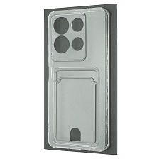 Чехол накладка CARD CASE для INFINIX NOTE 30 4G, защита камеры, силикон, отдел для карт, цвет прозрачный Чехол накладка CARD CASE для INFINIX NOTE 30 4G, защита камеры, силикон, отдел для карт, цвет прозрачный