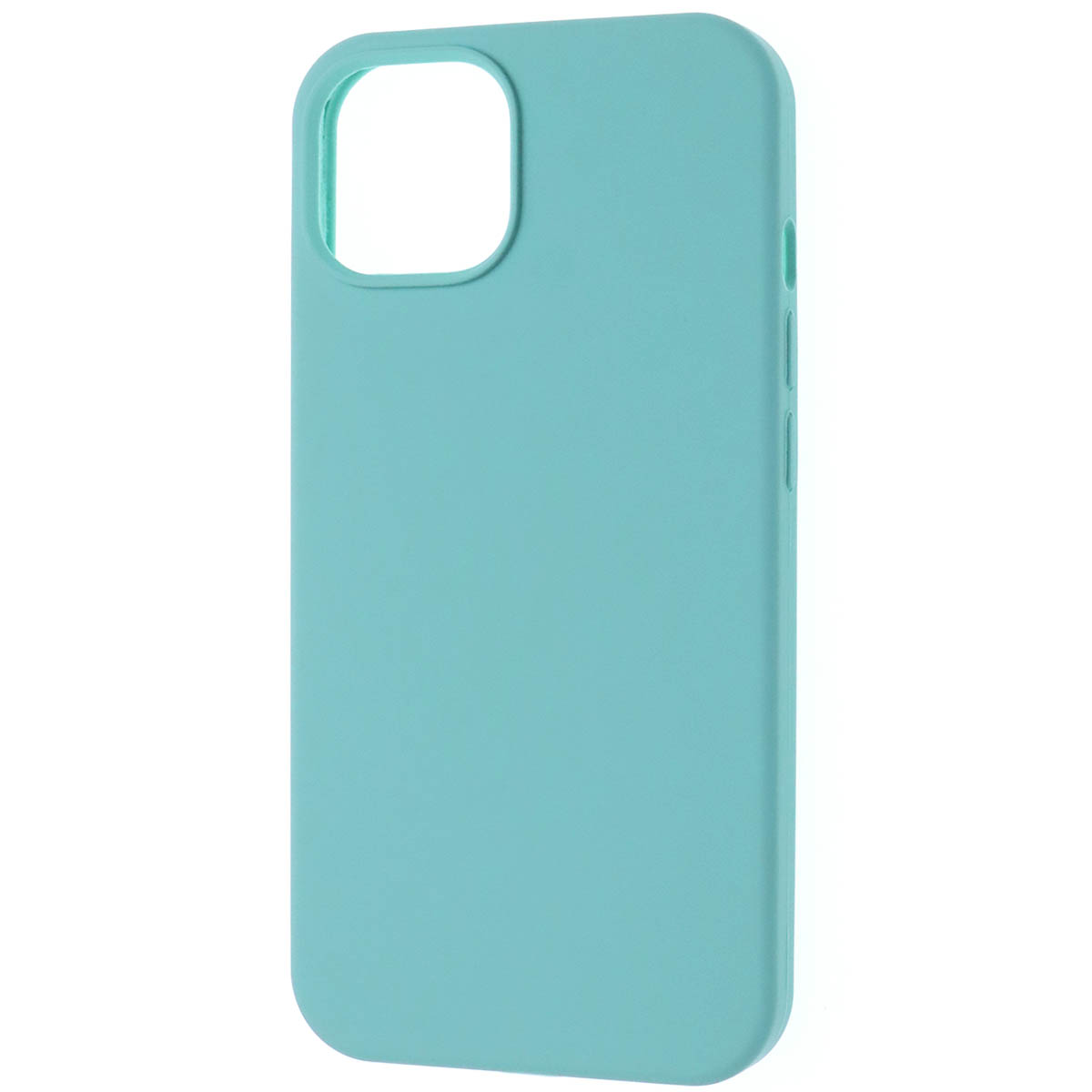 Чехол накладка Silicon Case для APPLE iPhone 14 (6.1"), силикон, бархат, цвет бледно бирюзовый
