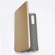 Чехол книжка для HUAWEI P20 Pro, P20 Plus, экокожа, визитница, цвет золотистый