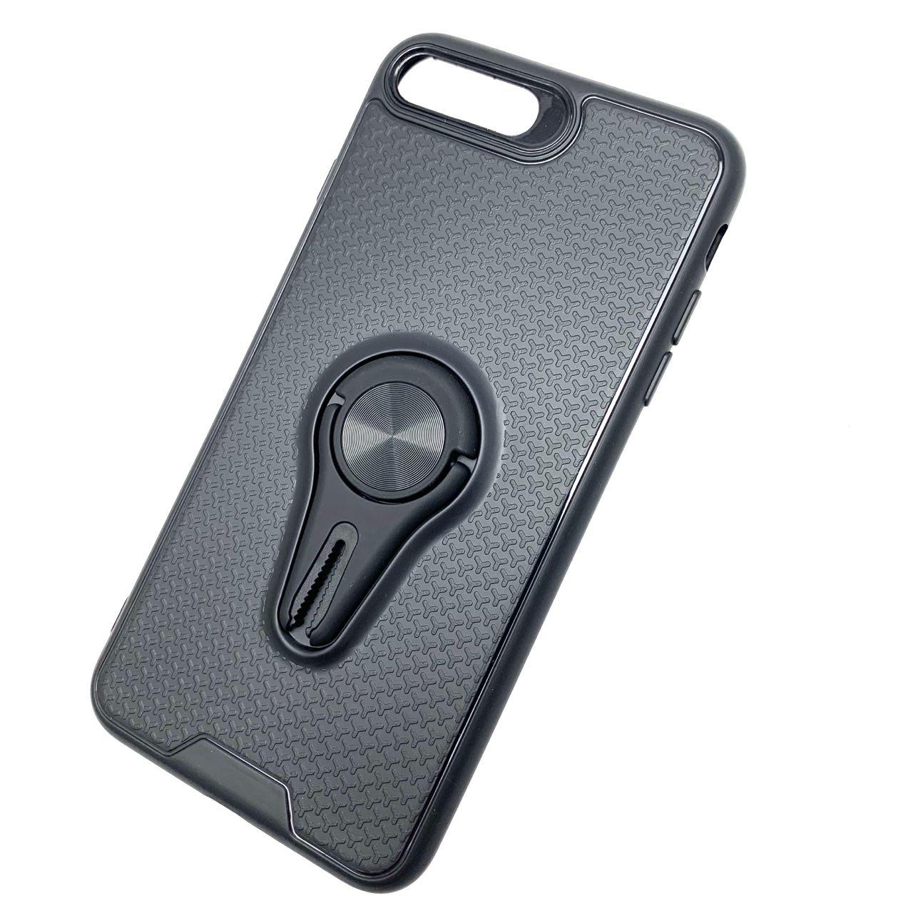 Чехол накладка FC для APPLE iPhone 7, 8 Plus, силикон, кольцо держатель, цвет черный. Чехол накладка FC для APPLE iPhone 7, 8 Plus, силикон, кольцо держатель, цвет черный.