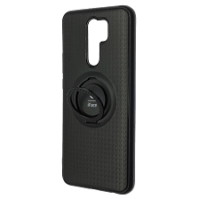 Чехол накладка iFace для XIAOMI Redmi 9, силикон, кольцо держатель, цвет черный