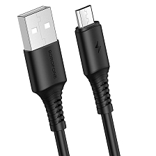 Кабель BOROFONE BX47 Coolway Micro USB, 2.4A, длина 1 метр, цвет черный