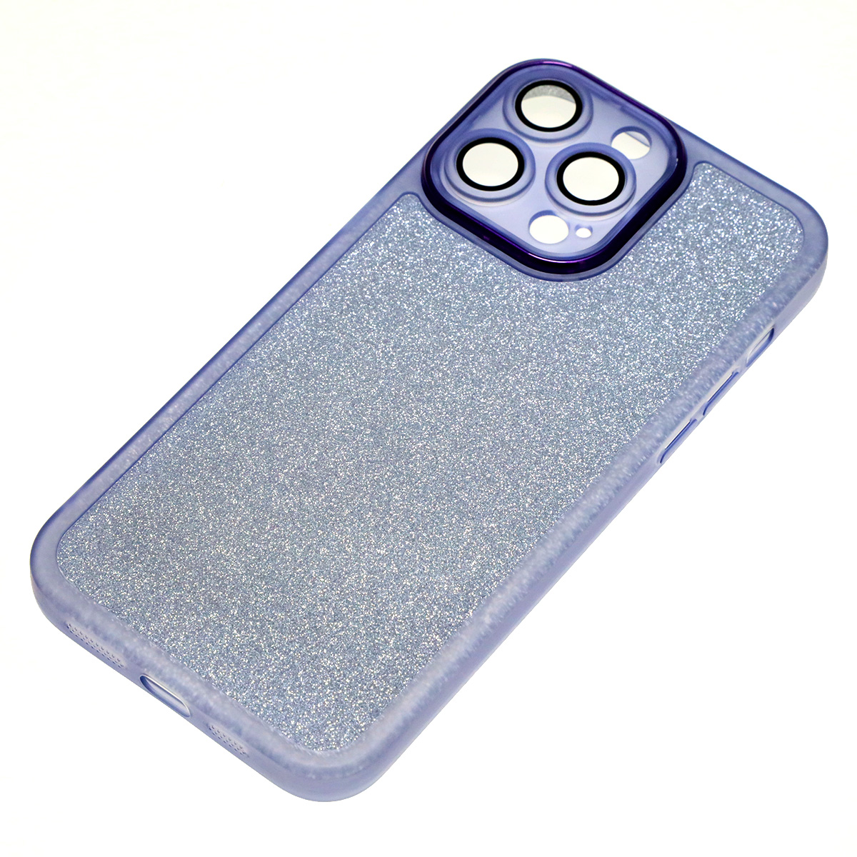 Чехол накладка Shine для APPLE iPhone 14 Pro Max, силикон, блестки, защита камеры, цвет синий Чехол накладка Shine для APPLE iPhone 14 Pro Max, силикон, блестки, защита камеры, цвет синий