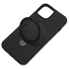 Чехол накладка Revole Mix для APPLE iPhone 13, iPhone 14, силикон, бархат, кольцо держатель, цвет черный
