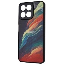 Чехол накладка для Honor X7c, пластик, силикон, защита камеры, рисунок Акварельные лепестки