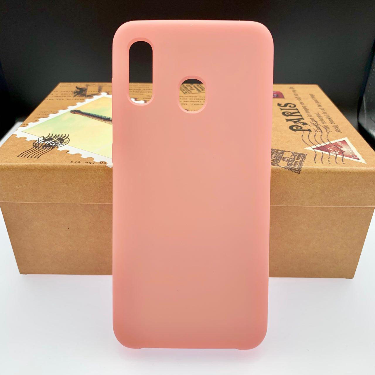 Чехол накладка Silicon Cover для SAMSUNG Galaxy A30 (SM-A305), силикон, бархат, цвет розовый. Чехол накладка Silicon Cover для SAMSUNG Galaxy A30 (SM-A305), силикон, бархат, цвет розовый.