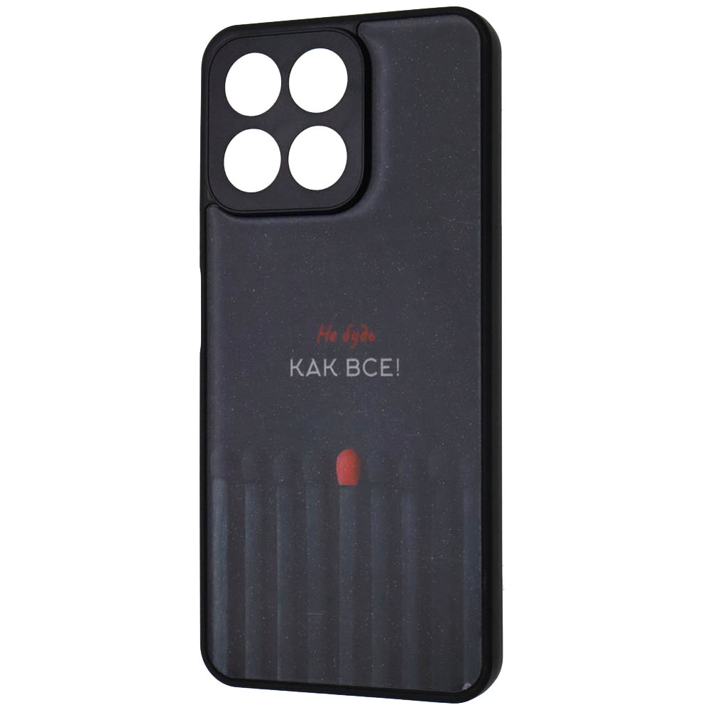 Чехол накладка для Honor X7c, пластик, силикон, защита камеры, рисунок Не будь КАК ВСЕ!