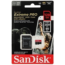 Карта памяти MicroSDXC 128GB SANDISK Extreme Pro Class 10 A2 UHS-I (U3) V30, 200 МБ/сек, цвет черно красный Карта памяти MicroSDXC 128GB SANDISK Extreme Pro Class 10 A2 UHS-I (U3) V30, 200 МБ/сек, цвет черно красный