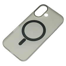 Чехол накладка Sky Armor с поддержкой MagSafe для APPLE iPhone 16, матовый, цвет прозрачно черный