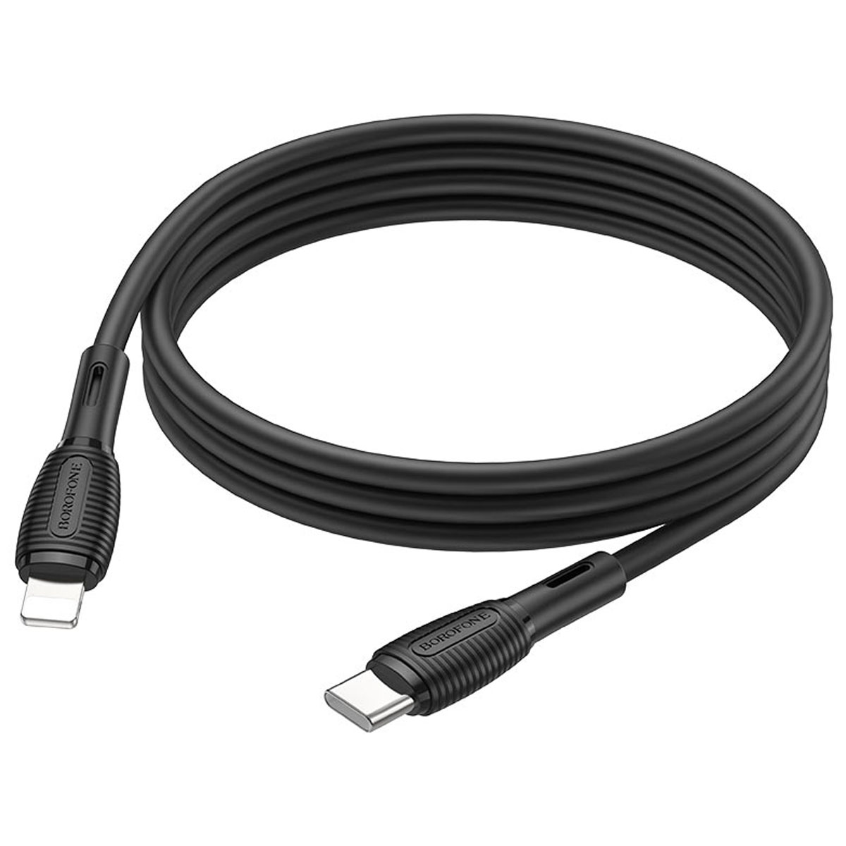 Кабель BOROFONE BX86 Advantage USB Type C на Lightning 8 pin, 20W, PD20W, длина 1 метр, цвет черный Кабель BOROFONE BX86 Advantage USB Type C на Lightning 8 pin, 20W, PD20W, длина 1 метр, цвет черный