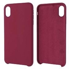 Чехол накладка Silicon Case для APPLE iPhone XS MAX, силикон, бархат, светло бордовый Чехол накладка Silicon Case для APPLE iPhone XS MAX, силикон, бархат, светло бордовый