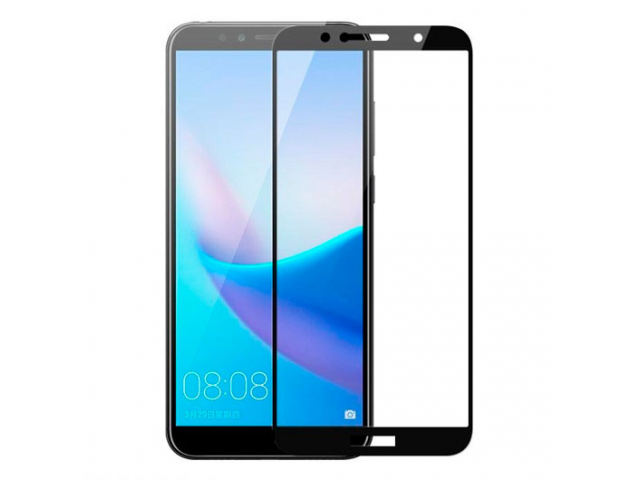 Защитное стекло "5D" GLASS FULL GLUE для HUAWEI Honor 7C pro/Y7 2018/Enjoy 8/5.99, цвет канта чёрный.