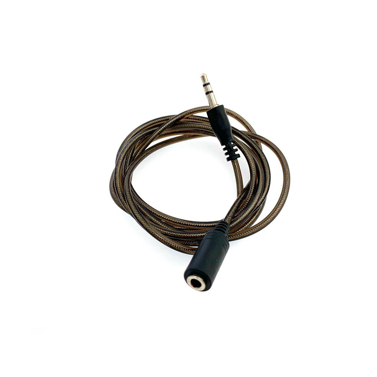 AUX удлинитель 3.5 мм (МАМА-ПАПА), длина 1.5 метра, силикон, цвет черный