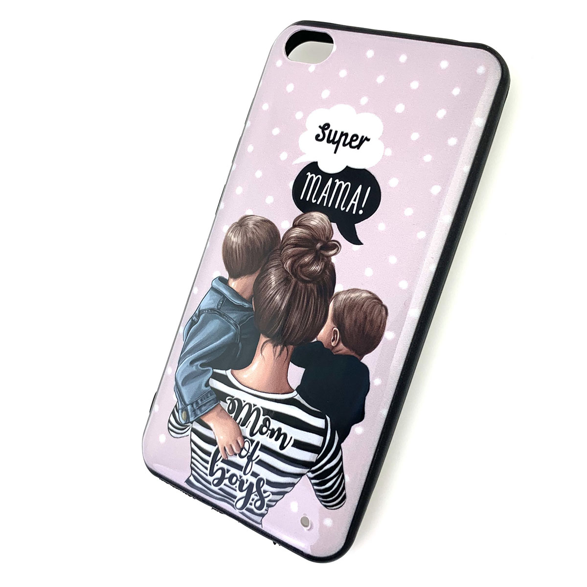 Чехол накладка для XIAOMI Redmi GO, силикон, рисунок super MAMA Mom of boys.