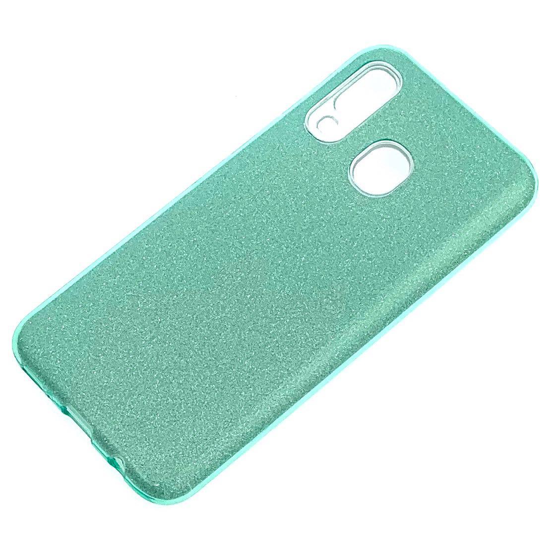 Чехол накладка Shine для SAMSUNG Galaxy A40 2019 (SM-A405), силикон, блестки, цвет зеленый Чехол накладка Shine для SAMSUNG Galaxy A40 2019 (SM-A405), силикон, блестки, цвет зеленый