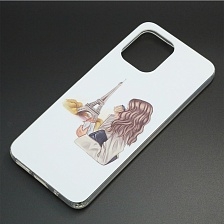 Чехол накладка для XIAOMI Redmi 12 4G, силикон, глянцевый, рисунок Девушка в Париже