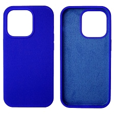 Чехол накладка Silicon Case для APPLE iPhone 14 Pro (6.1"), силикон, бархат, цвет космически синий Чехол накладка Silicon Case для APPLE iPhone 14 Pro (6.1"), силикон, бархат, цвет космически синий