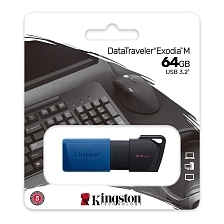 Флешка USB 3.2 64GB KINGSTON DataTraveler Exodia M (DTXM/64GB), цвет черно синий Флешка USB 3.2 64GB KINGSTON DataTraveler Exodia M (DTXM/64GB), цвет черно синий