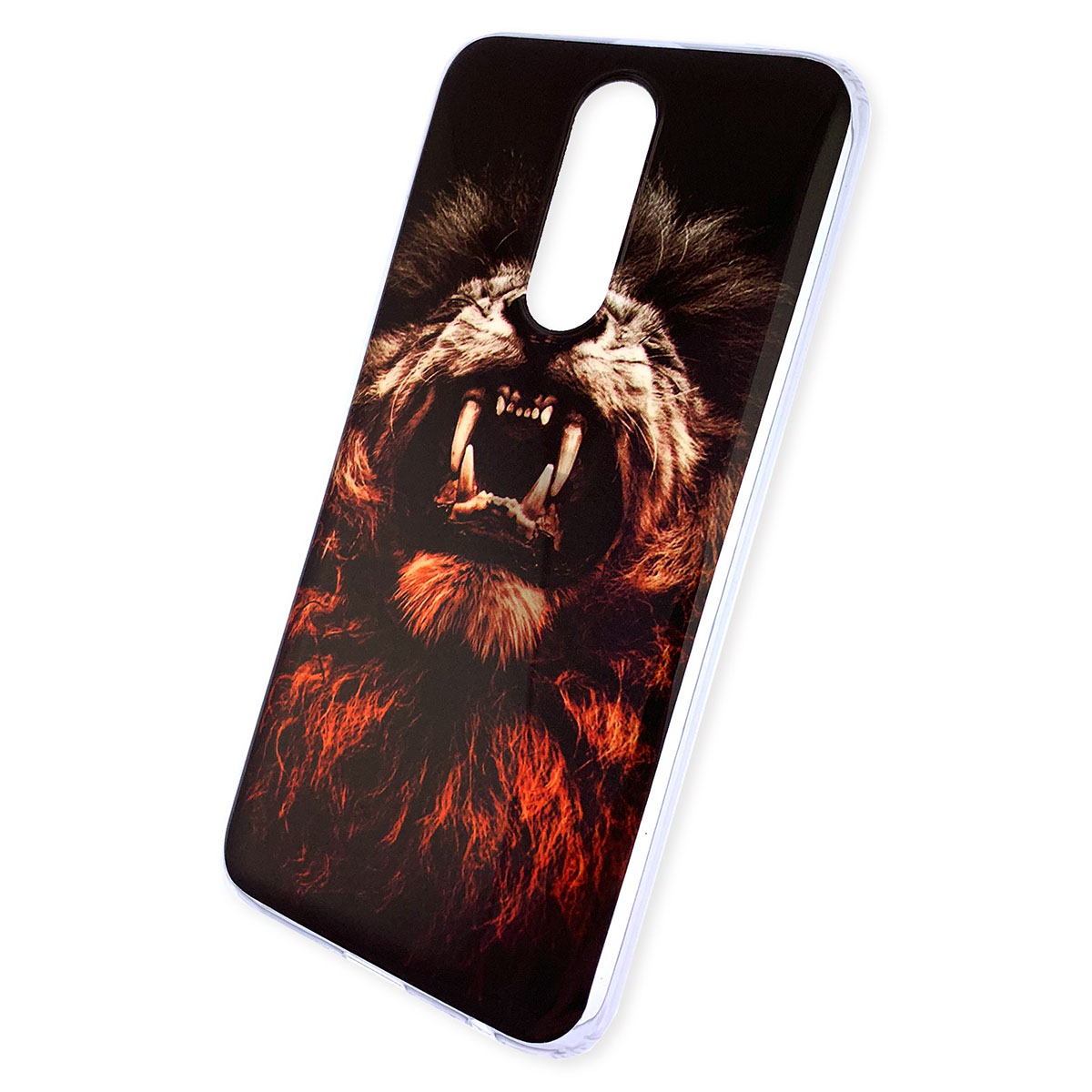 Чехол накладка для XIAOMI Redmi 8, силикон, глянец, рисунок Оскал Льва.