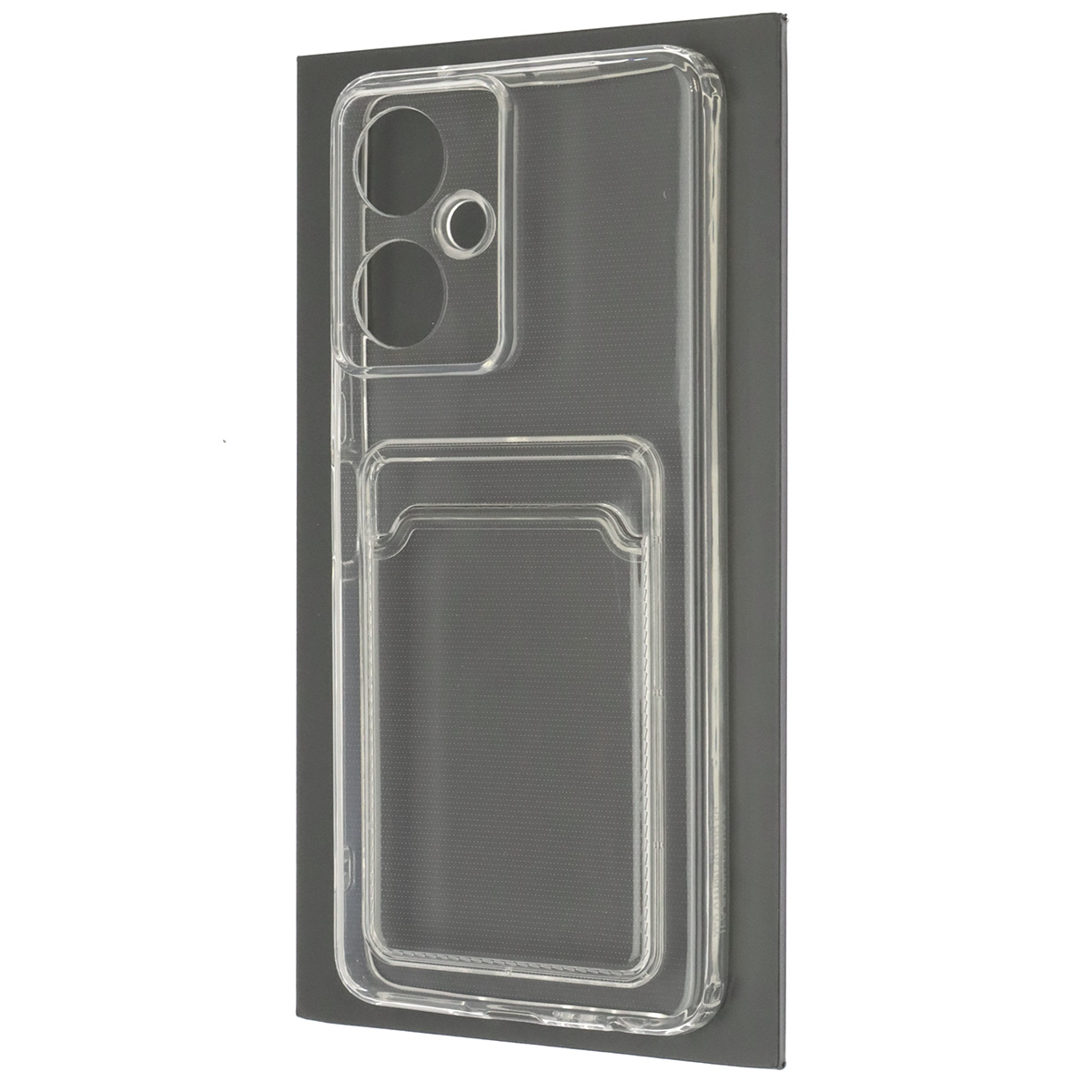 Чехол накладка CARD CASE для TECNO CAMON 19, Camon 19 Pro, силикон, отдел для карт, цвет прозрачный Чехол накладка CARD CASE для TECNO CAMON 19, Camon 19 Pro, силикон, отдел для карт, цвет прозрачный