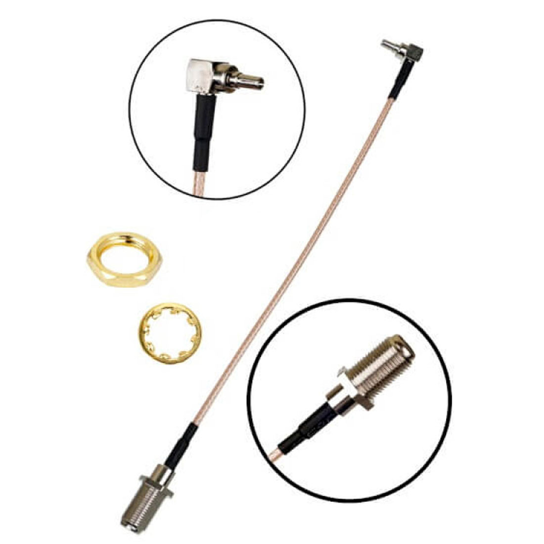 Пигтейл CRC9/F (20CM RG316 with F female conenctor and CRC9 Connector) Пигтейл CRC9/F (20CM RG316 with F female conenctor and CRC9 Connector)