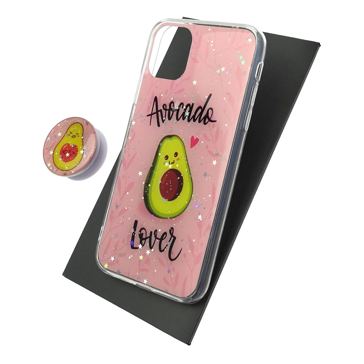 Чехол накладка для APPLE iPhone 11, силикон, фактурный глянец, с поп сокетом, рисунок Avocado Чехол накладка для APPLE iPhone 11, силикон, фактурный глянец, с поп сокетом, рисунок Avocado