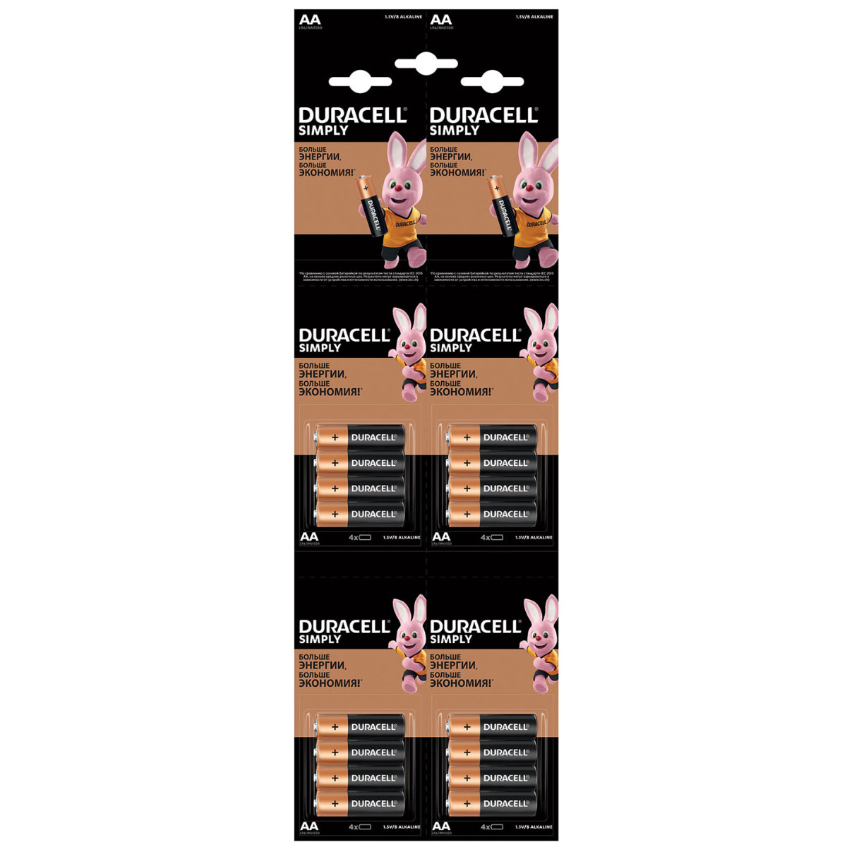 Батарейка DURACELL Basic (Simply) LR6 AA BL16 (4*4) Alkaline 1.5V