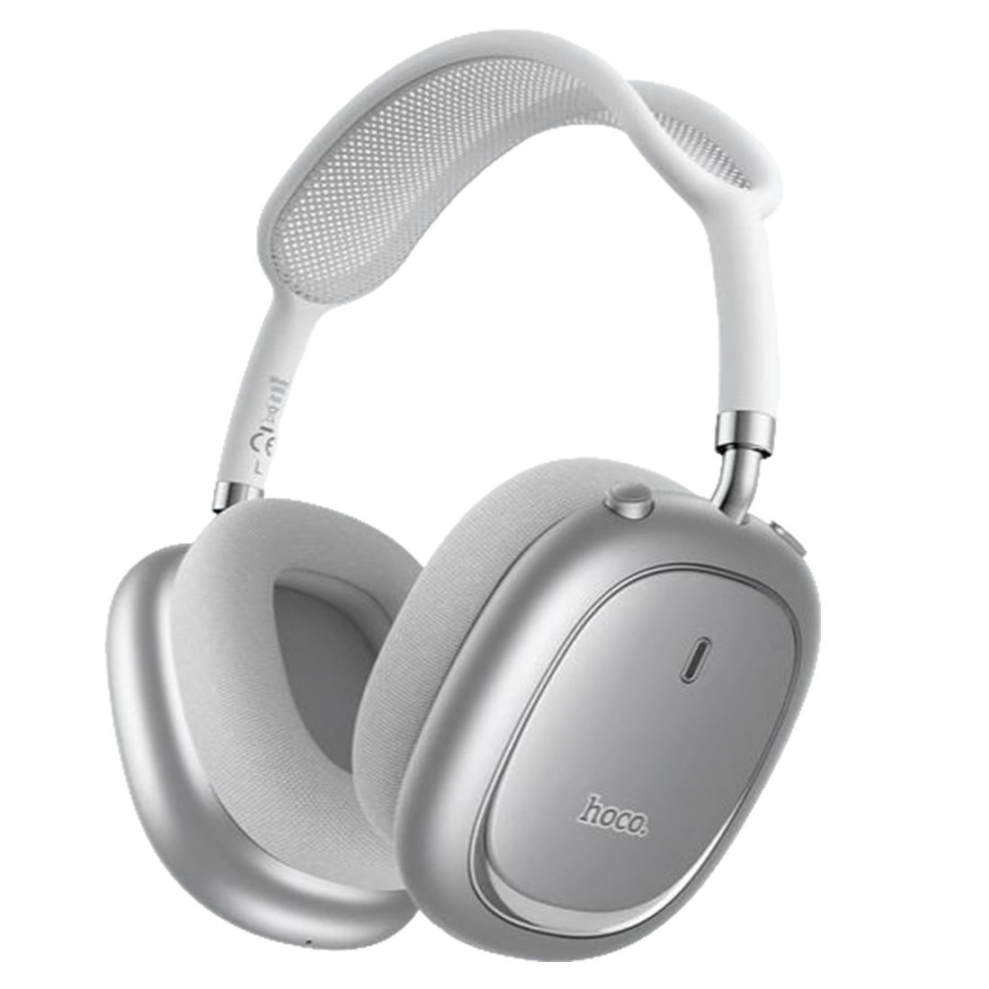 Гарнитура (наушники с микрофоном) беспроводная, полноразмерная, HOCO W68 Calma, ANC (Активное шумоподавление), цвет серебристый