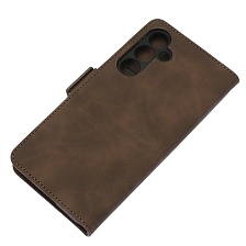 Чехол книжка NICE для SAMSUNG Galaxy A55 5G, защита камеры, экокожа, визитница, цвет коричневый