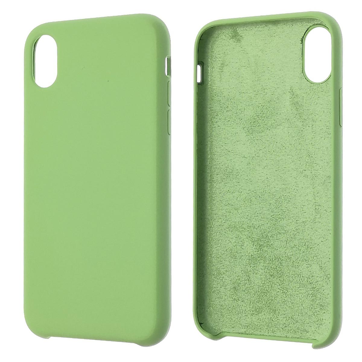 Чехол накладка Silicon Case для APPLE iPhone XR, силикон, бархат, цвет светло зеленый Чехол накладка Silicon Case для APPLE iPhone XR, силикон, бархат, цвет светло зеленый