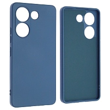 Чехол накладка NANO для TECNO Camon 20 4G, TECNO Camon 20 Pro 4G, защита камеры, силикон, бархат, цвет темно синий Чехол накладка NANO для TECNO Camon 20 4G, TECNO Camon 20 Pro 4G, защита камеры, силикон, бархат, цвет темно синий