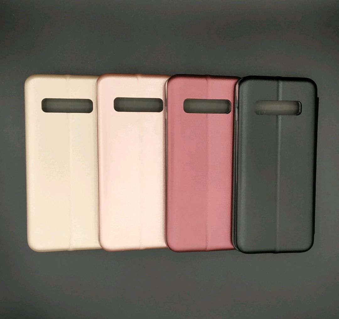 Чехол книжка для SAMSUNG Galaxy S10 Plus (SM-G975), экокожа, визитница, цвет черный.