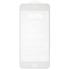 Защитное стекло 6D G-Rhino для APPLE iPhone 6, iPhone 6G, iPhone 6S, цвет окантовки белый