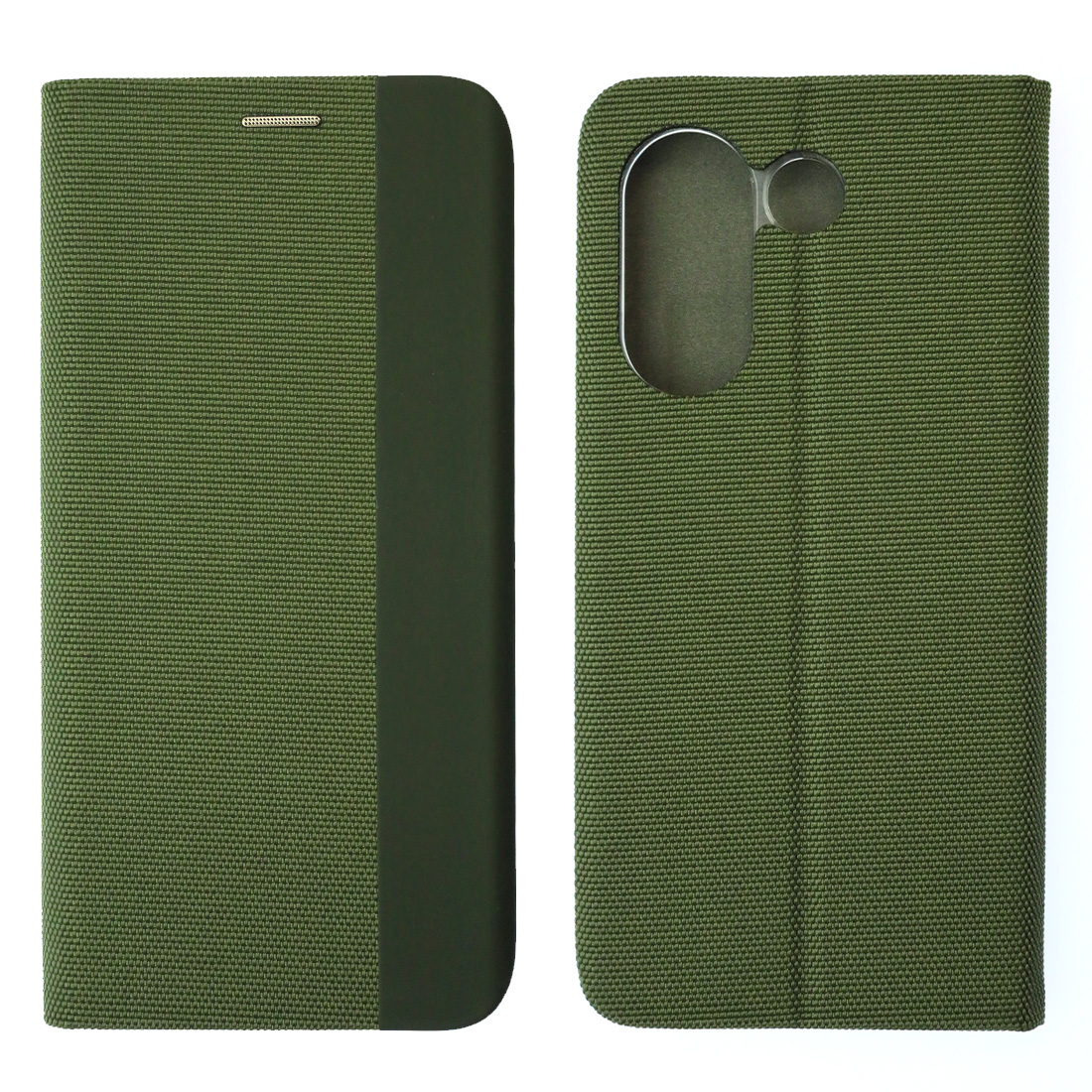 Чехол книжка MESH для TECNO Camon 20 4G, TECNO Camon 20 Pro 4G, текстиль, силикон, бархат, визитница, цвет зеленый